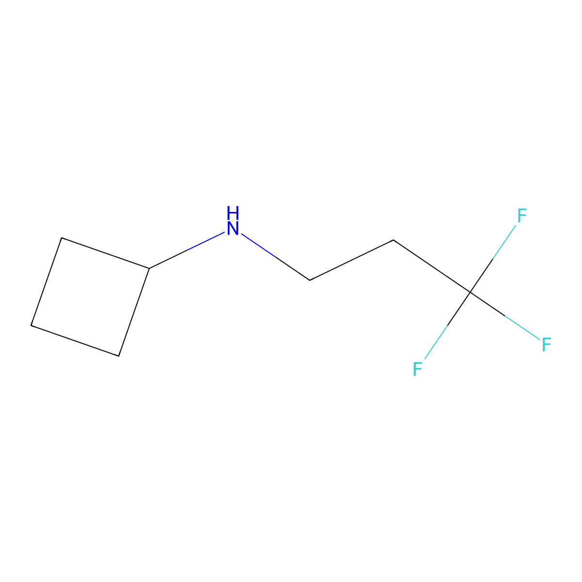 N-(3,3,3-trifluoropropyl)cyclobutanamine molecular structure, CAS 1344091-41-3