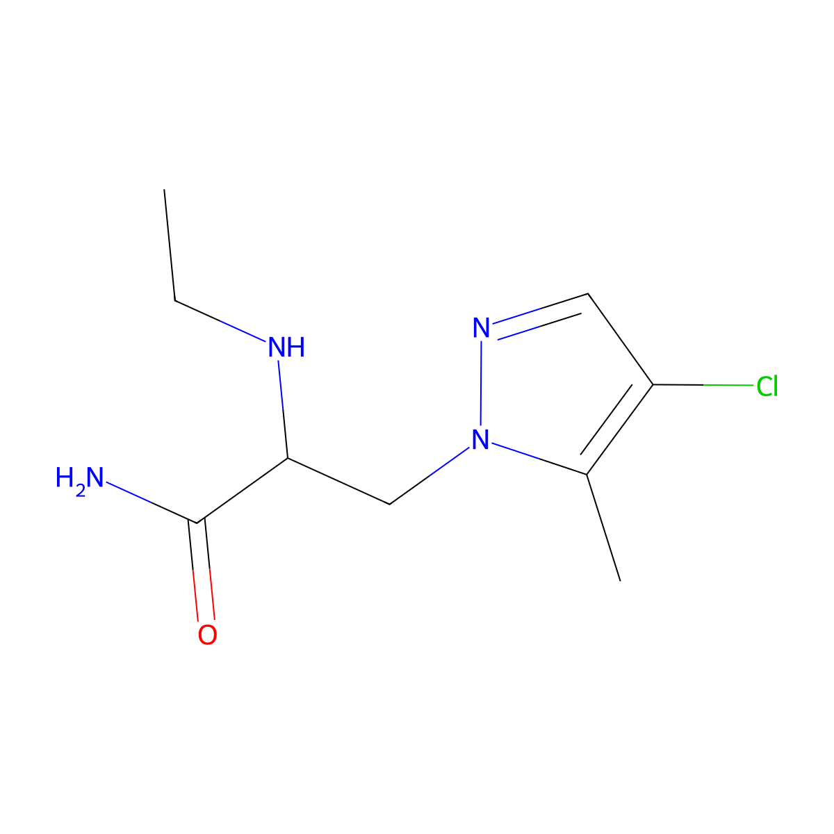 3-(4-Chloro-5-methyl-1h-pyrazol-1-yl)-2-(ethylamino)propanamide molecular structure, CAS 1344093-51-1
