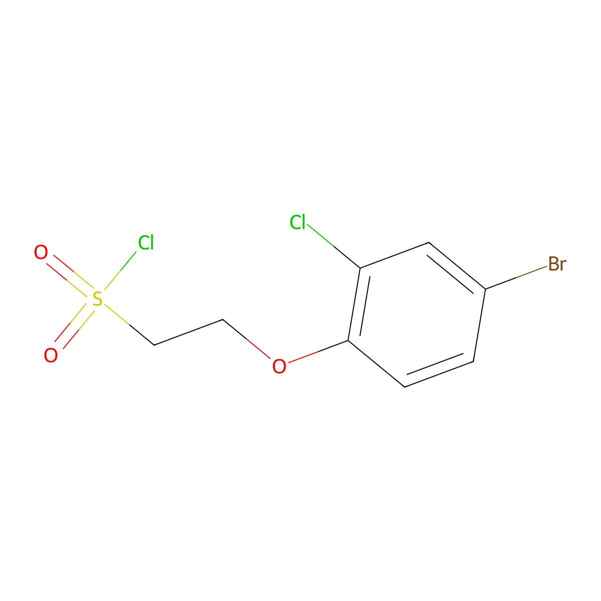 2-(4-Bromo-2-chlorophenoxy)ethane-1-sulfonyl chloride molecular structure, CAS 1344094-26-3