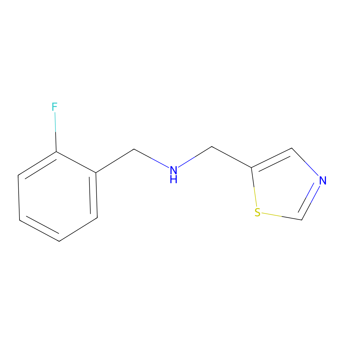 [(2-Fluorophenyl)methyl][(1,3-thiazol-5-yl)methyl]amine molecular structure, CAS 1344094-60-5