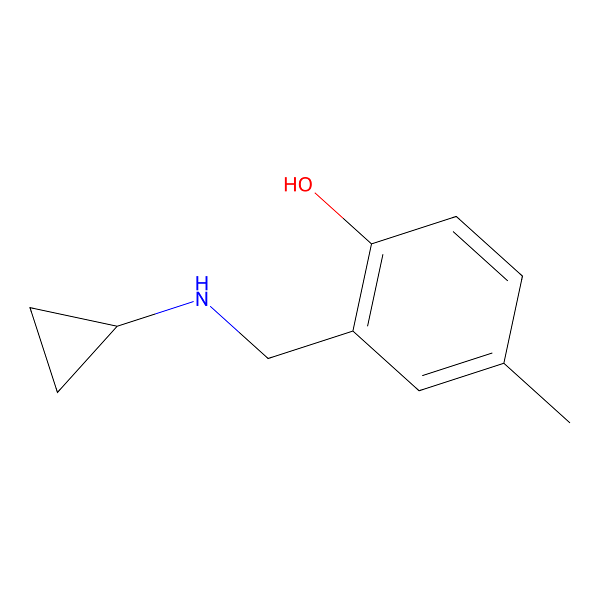 2-[(Cyclopropylamino)methyl]-4-methylphenol molecular structure, CAS 1344096-02-1