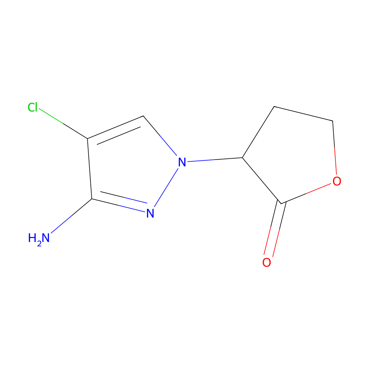 3-(3-amino-4-chloro-1H-pyrazol-1-yl)oxolan-2-one molecular structure, CAS 1344096-74-7