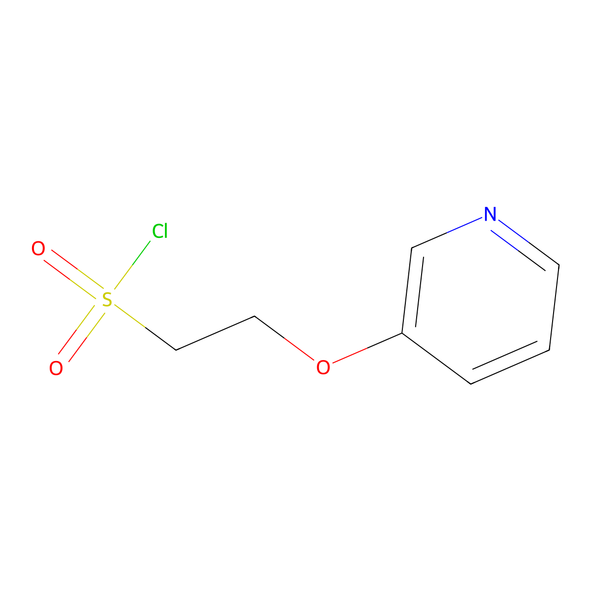 2-(Pyridin-3-yloxy)ethane-1-sulfonyl chloride molecular structure, CAS 1344096-83-8
