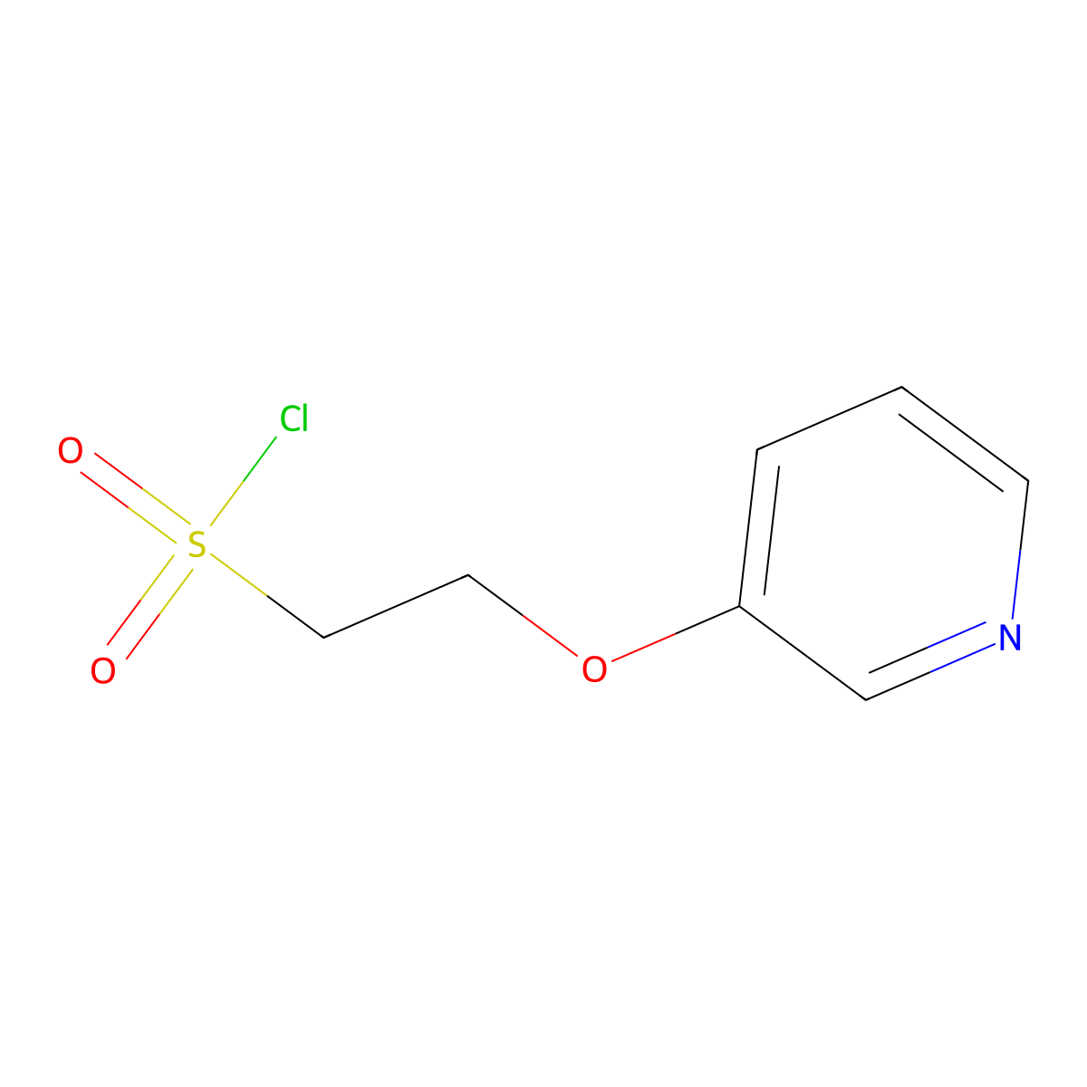 2-(Pyridin-3-yloxy)ethane-1-sulfonyl chloride molecular structure, CAS 1344096-83-8