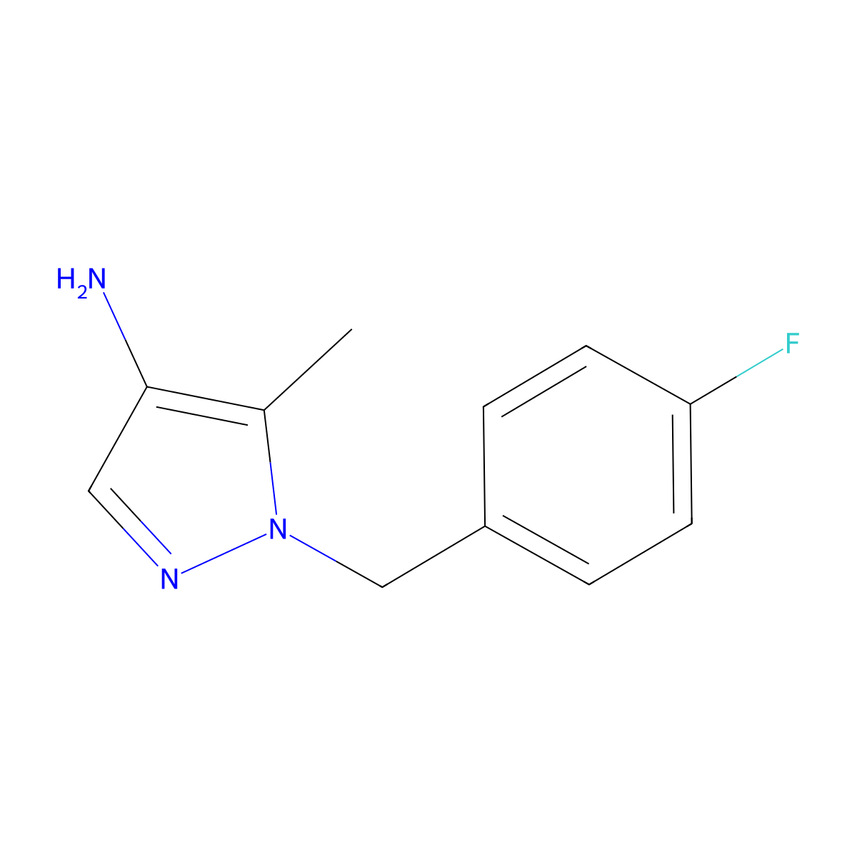 1-(4-Fluorobenzyl)-5-methyl-1h-pyrazol-4-amine molecular structure, CAS 1344097-46-6