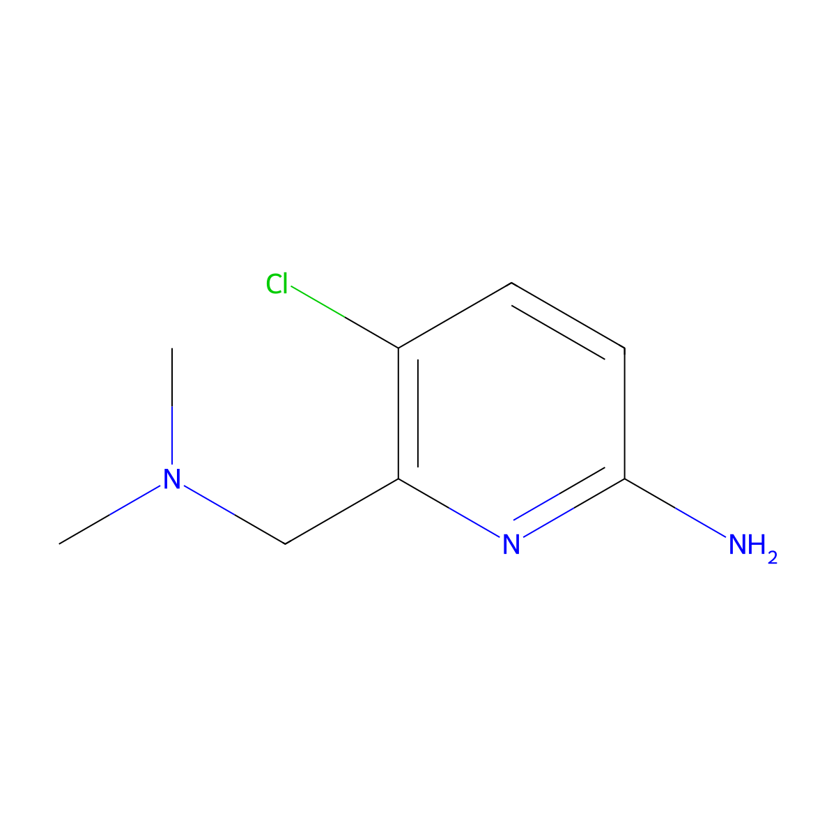 5-Chloro-6-[(dimethylamino)methyl]pyridin-2-amine molecular structure, CAS 1344099-43-9