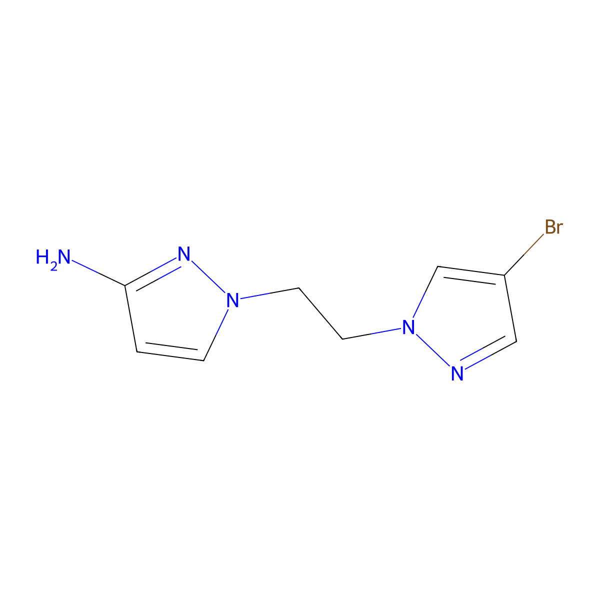 1-[2-(4-bromo-1H-pyrazol-1-yl)ethyl]-1H-pyrazol-3-amine molecular structure, CAS 1344099-44-0