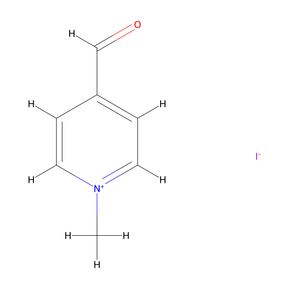 4-Formyl-1-methylpyridin-1-ium iodide molecular structure, CAS 13441-53-7