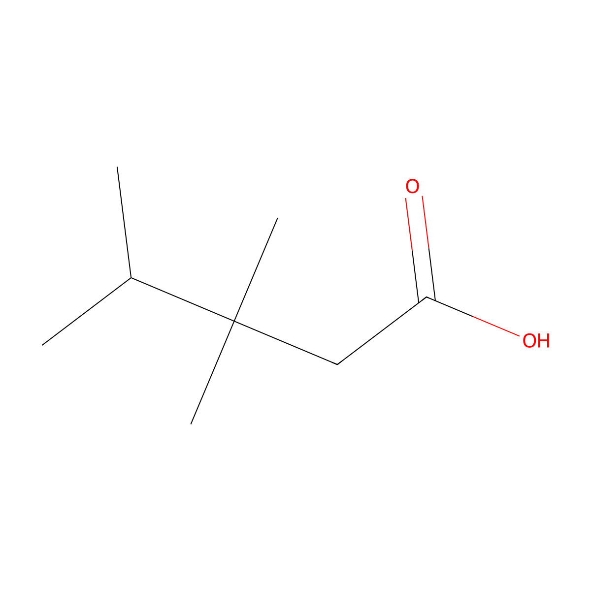 3,3,4-Trimethylpentanoic acid molecular structure, CAS 13441-69-5