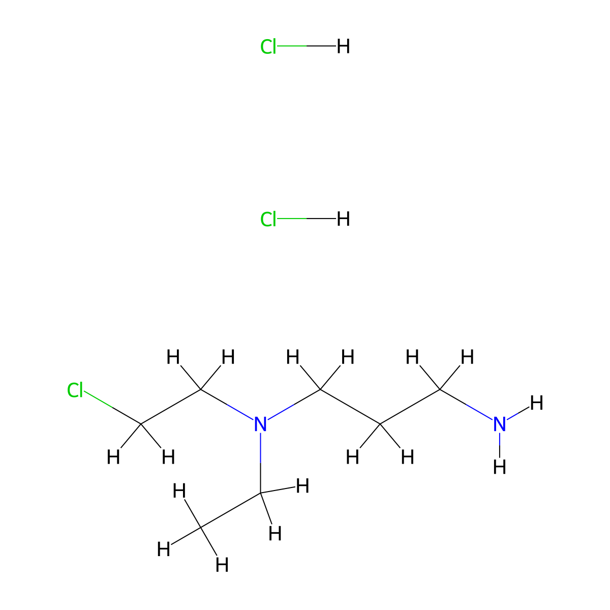 3-(Ethyl-2-chloroethyl)aminopropylamine dihydrochloride molecular structure, CAS 13441-97-9