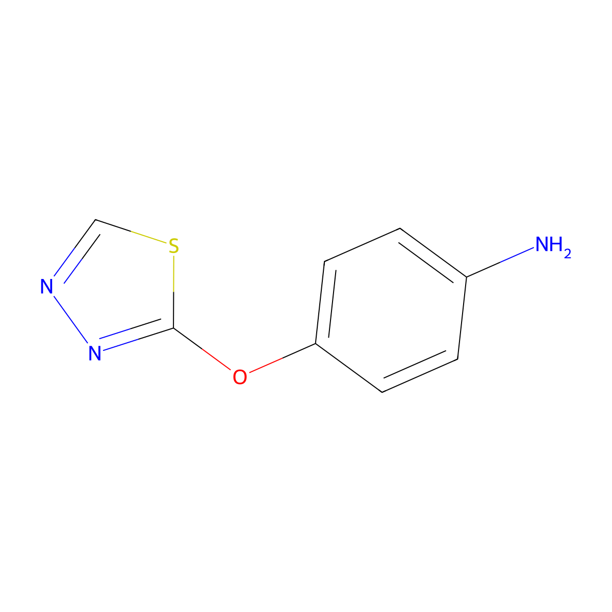 4-(1,3,4-Thiadiazol-2-yloxy)aniline molecular structure, CAS 1344100-60-2