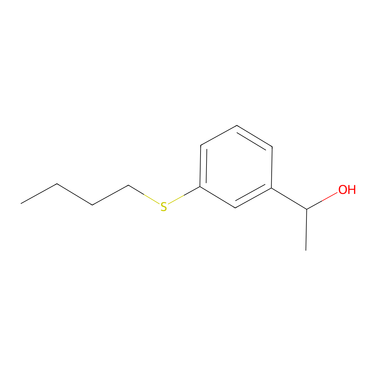 1-[3-(n-Butylthio)phenyl]ethanol molecular structure, CAS 1344100-89-5
