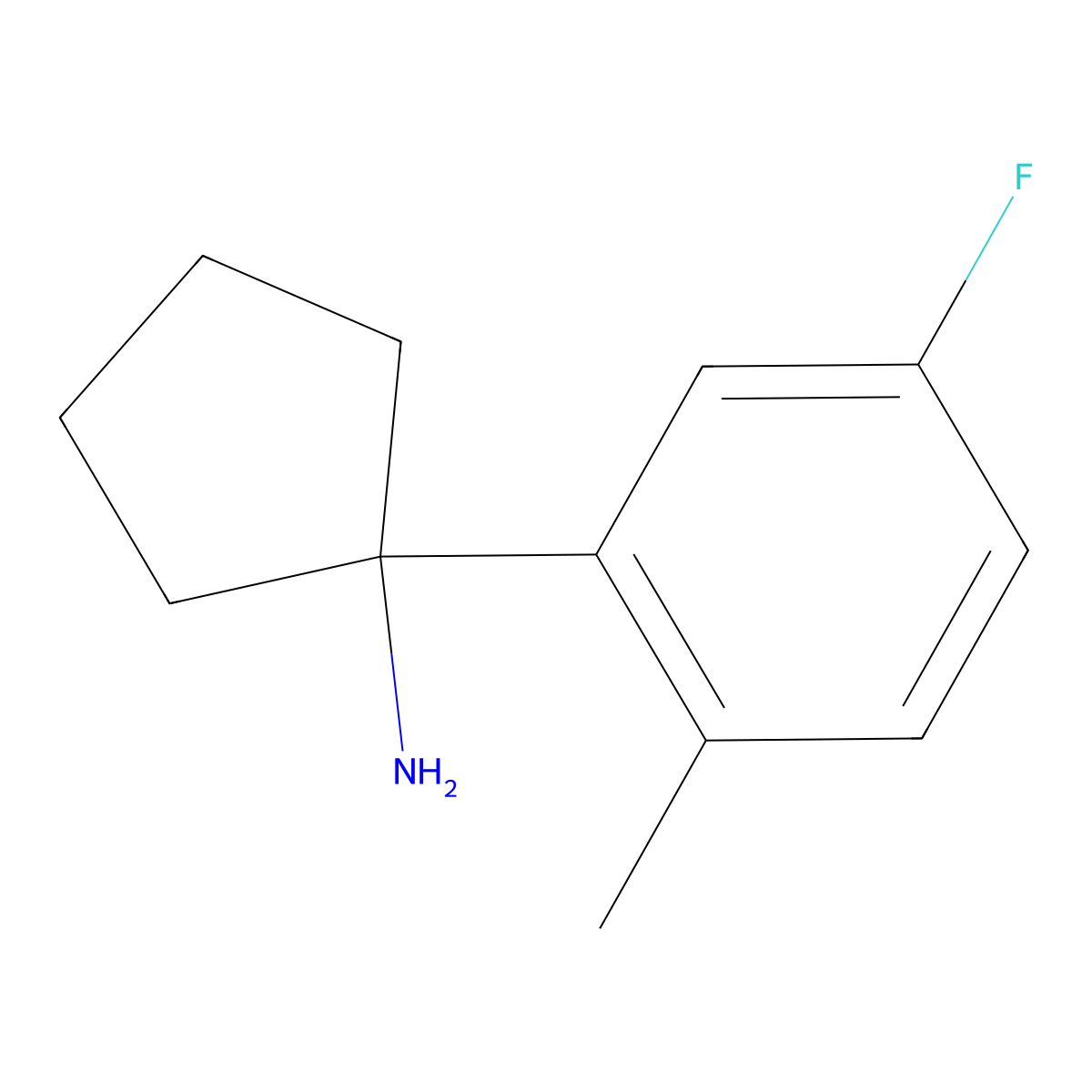 1-(5-Fluoro-2-methylphenyl)cyclopentanamine molecular structure, CAS 1344100-98-6