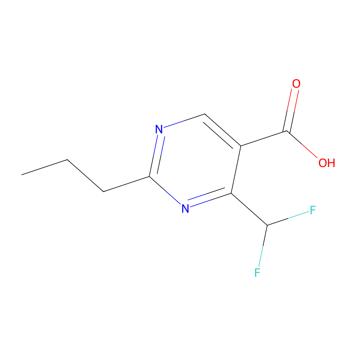 4-(Difluoromethyl)-2-propylpyrimidine-5-carboxylic acid molecular structure, CAS 1344101-95-6
