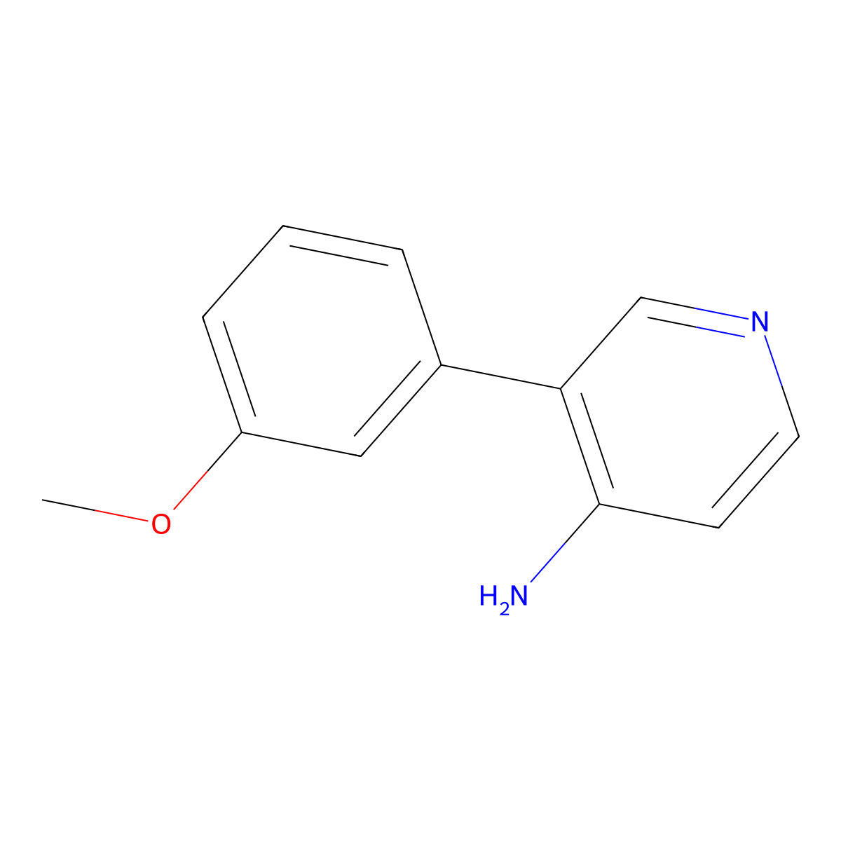 3-(3-Methoxyphenyl)pyridin-4-amine molecular structure, CAS 1344105-33-4