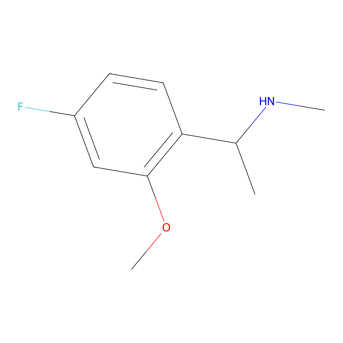 1-(4-fluoro-2-methoxyphenyl)-N-methylethan-1-amine molecular structure, CAS 1344107-12-5