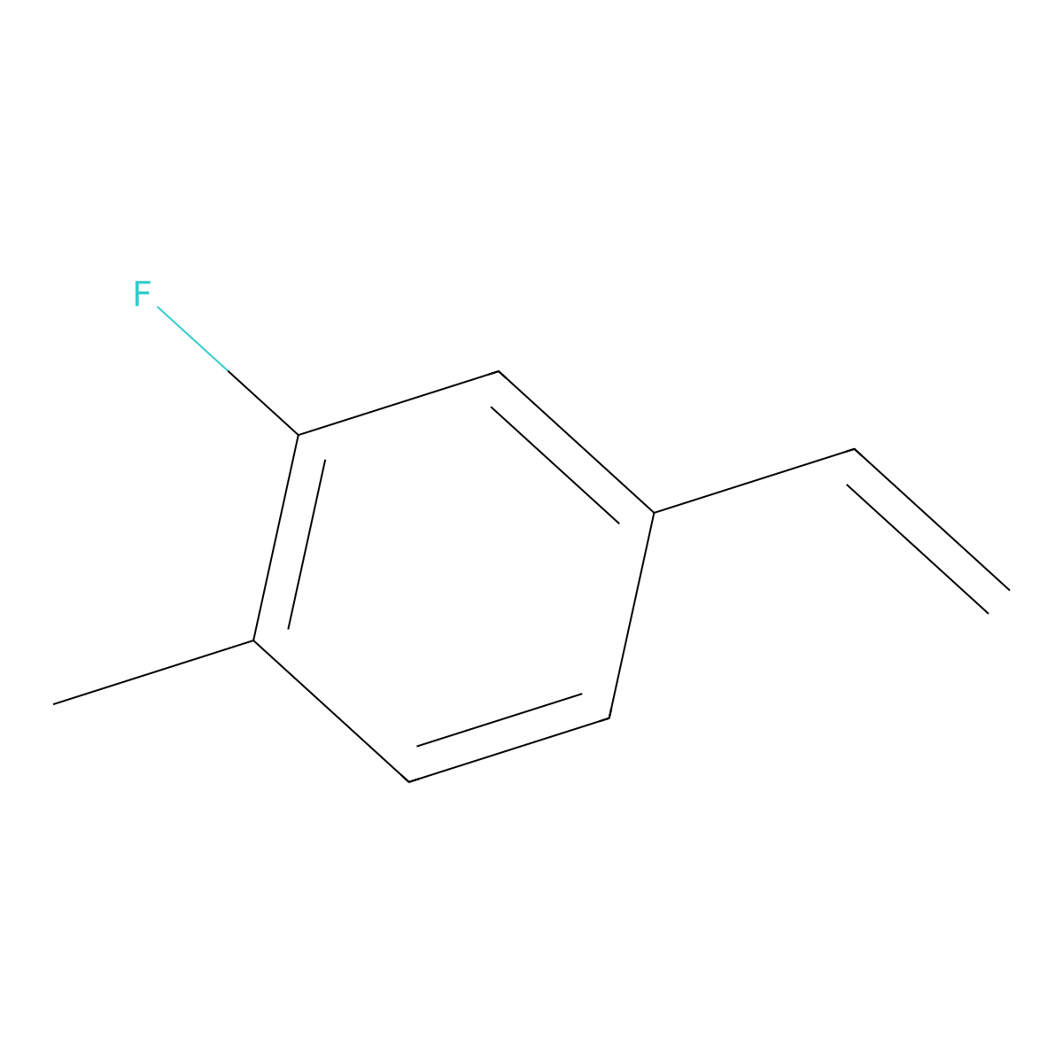 4-Ethenyl-2-fluoro-1-methylbenzene molecular structure, CAS 1344107-43-2