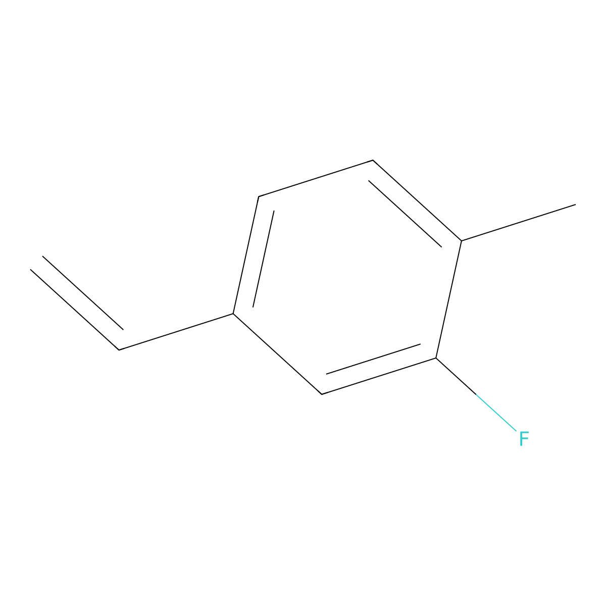 4-Ethenyl-2-fluoro-1-methylbenzene molecular structure, CAS 1344107-43-2
