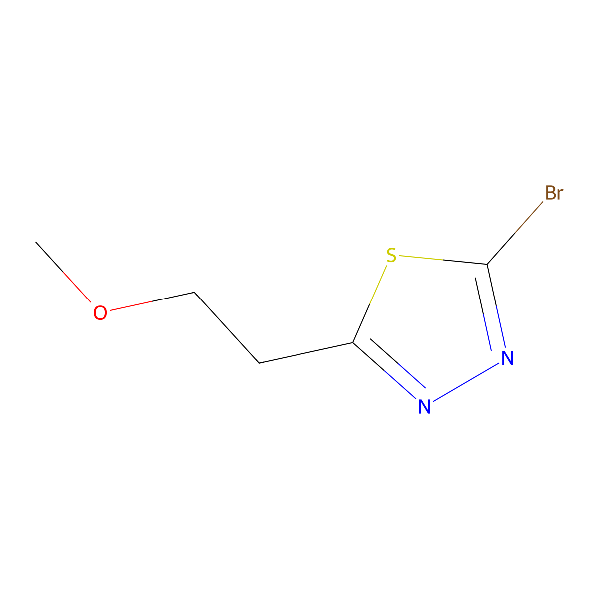 2-Bromo-5-(2-methoxyethyl)-1,3,4-thiadiazole molecular structure, CAS 1344107-53-4