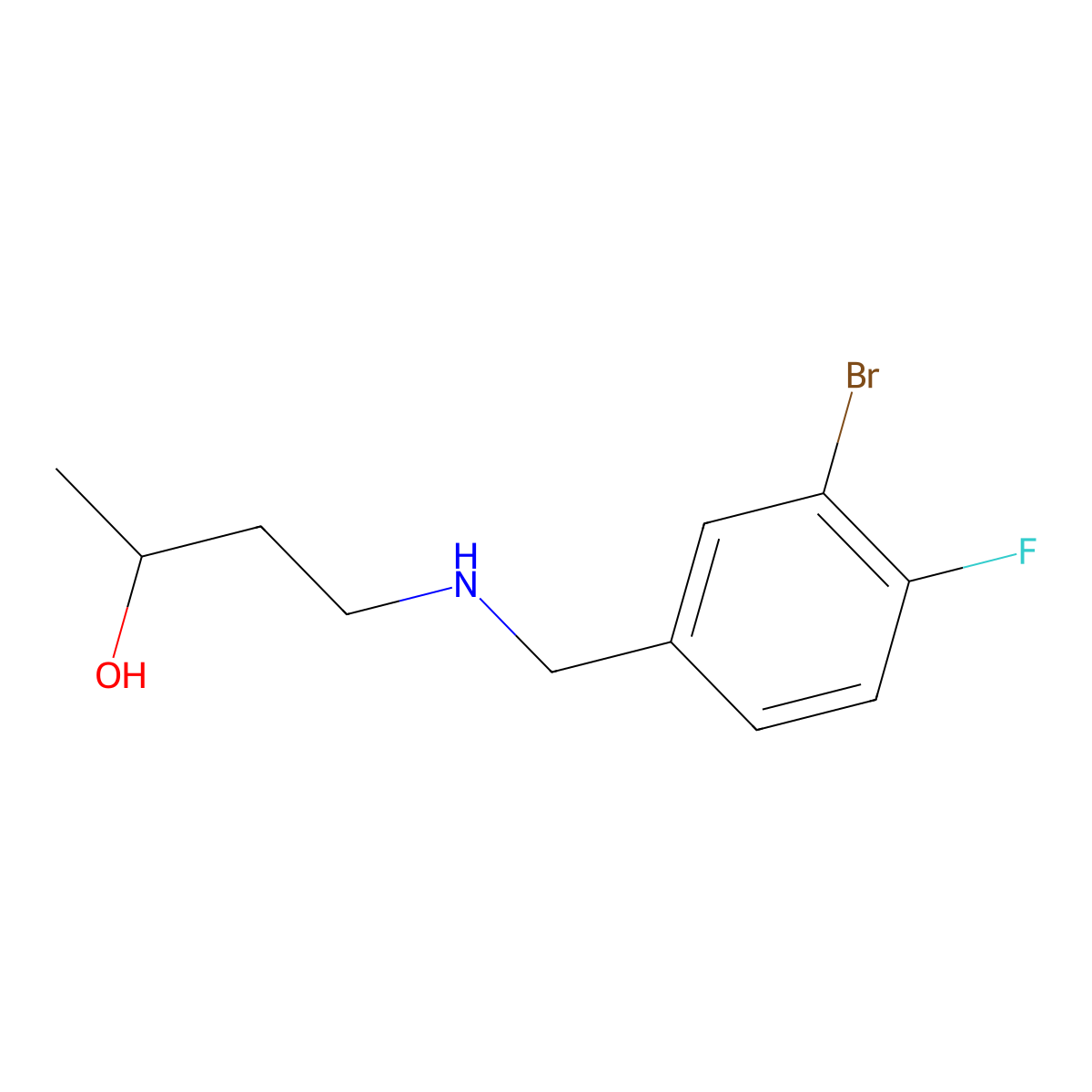 4-{[(3-Bromo-4-fluorophenyl)methyl]amino}butan-2-ol molecular structure, CAS 1344107-61-4