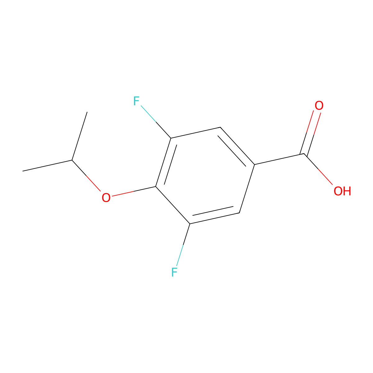 3,5-Difluoro-4-(propan-2-yloxy)benzoic acid molecular structure, CAS 1344109-54-1