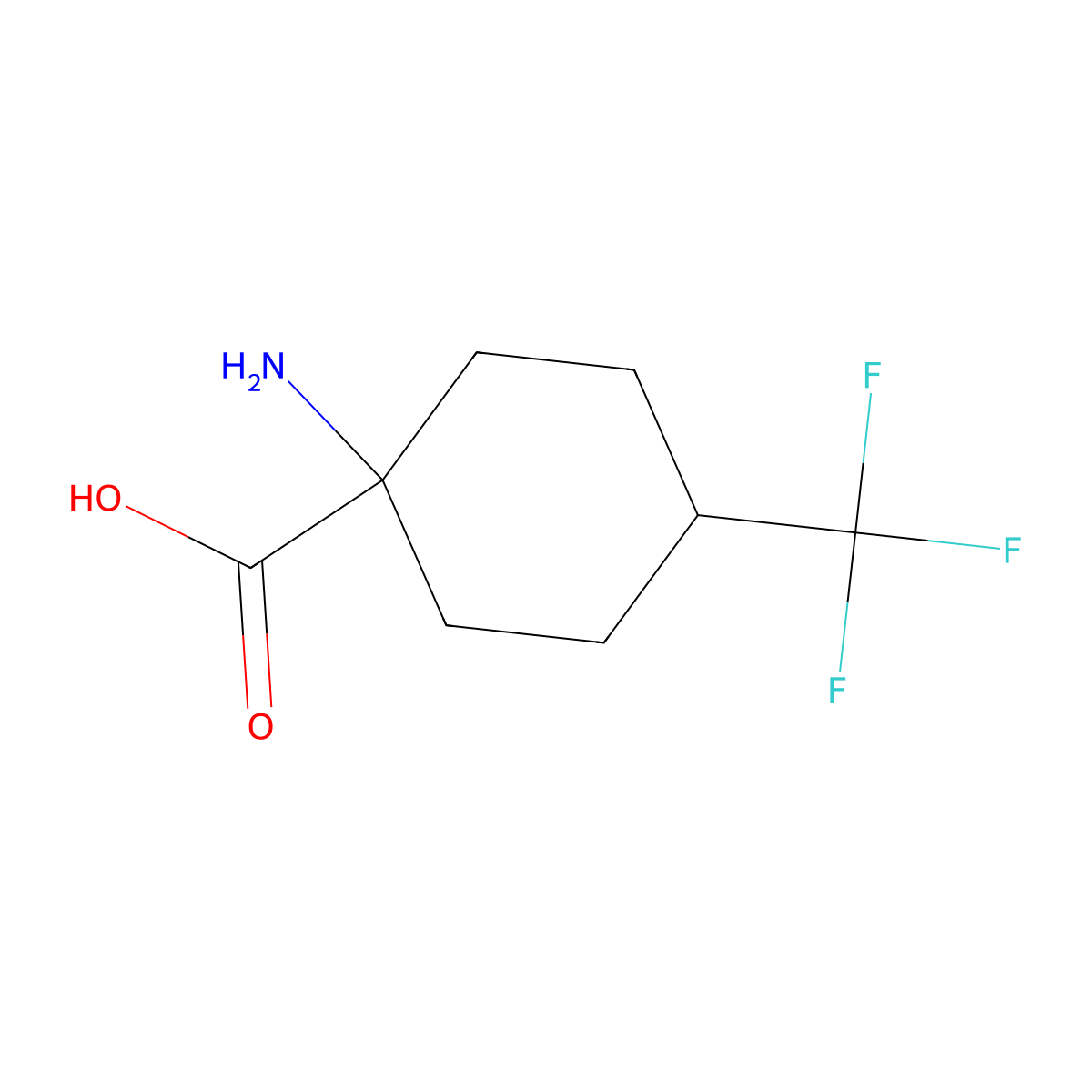 1-Amino-4-(trifluoromethyl)cyclohexane-1-carboxylic acid molecular structure, CAS 1344110-31-1