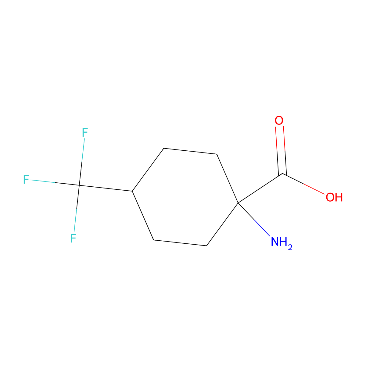 1-Amino-4-(trifluoromethyl)cyclohexane-1-carboxylic acid molecular structure, CAS 1344110-31-1