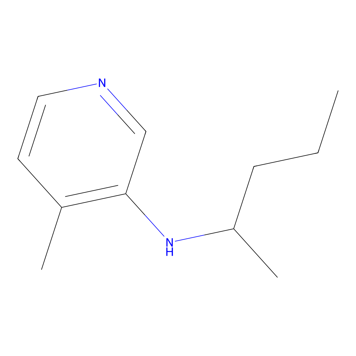4-methyl-N-(pentan-2-yl)pyridin-3-amine molecular structure, CAS 1344111-70-1