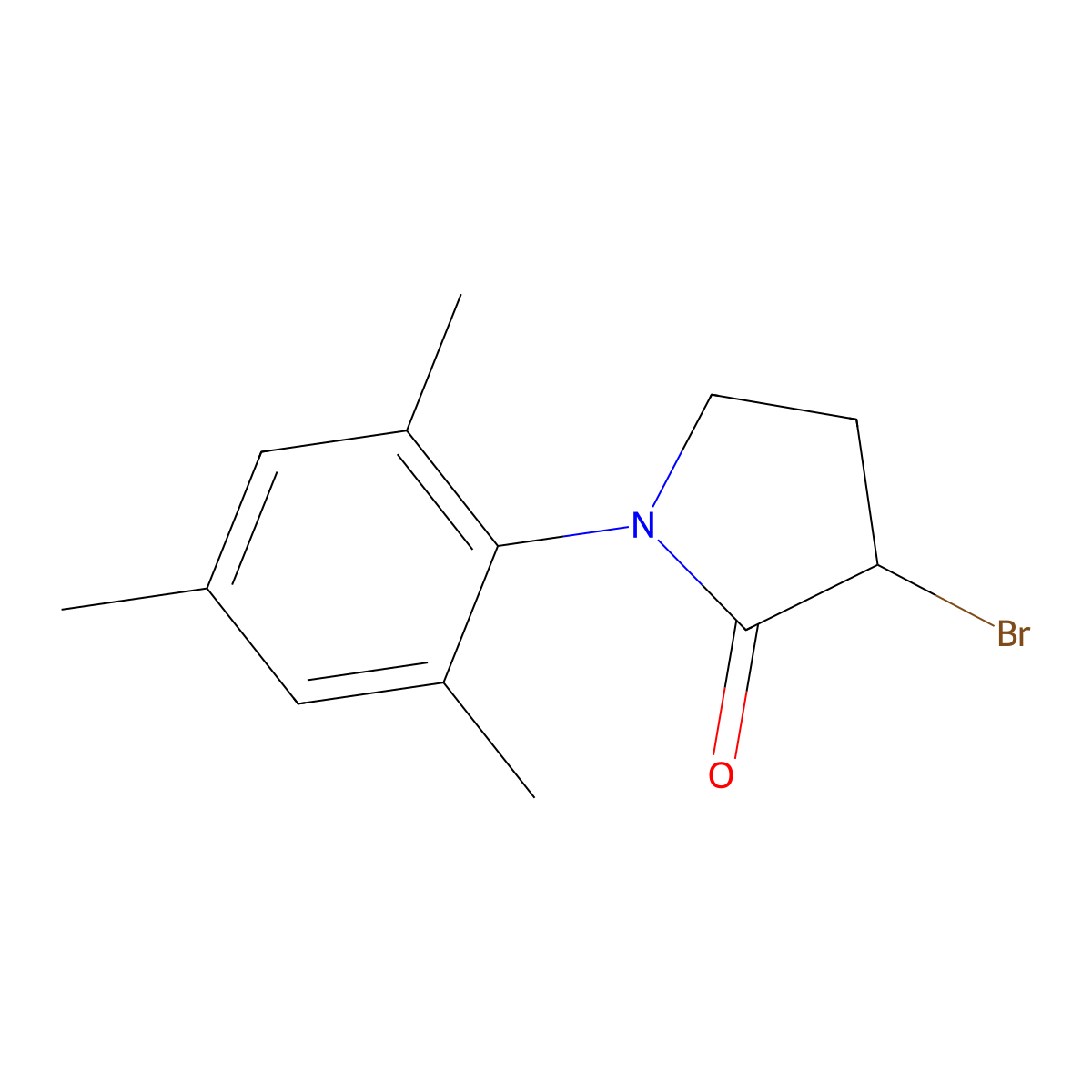 3-Bromo-1-(2,4,6-trimethylphenyl)pyrrolidin-2-one molecular structure, CAS 1344114-08-4