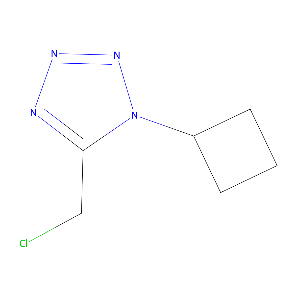 5-(chloromethyl)-1-cyclobutyl-1H-1,2,3,4-tetrazole molecular structure, CAS 1344114-53-9