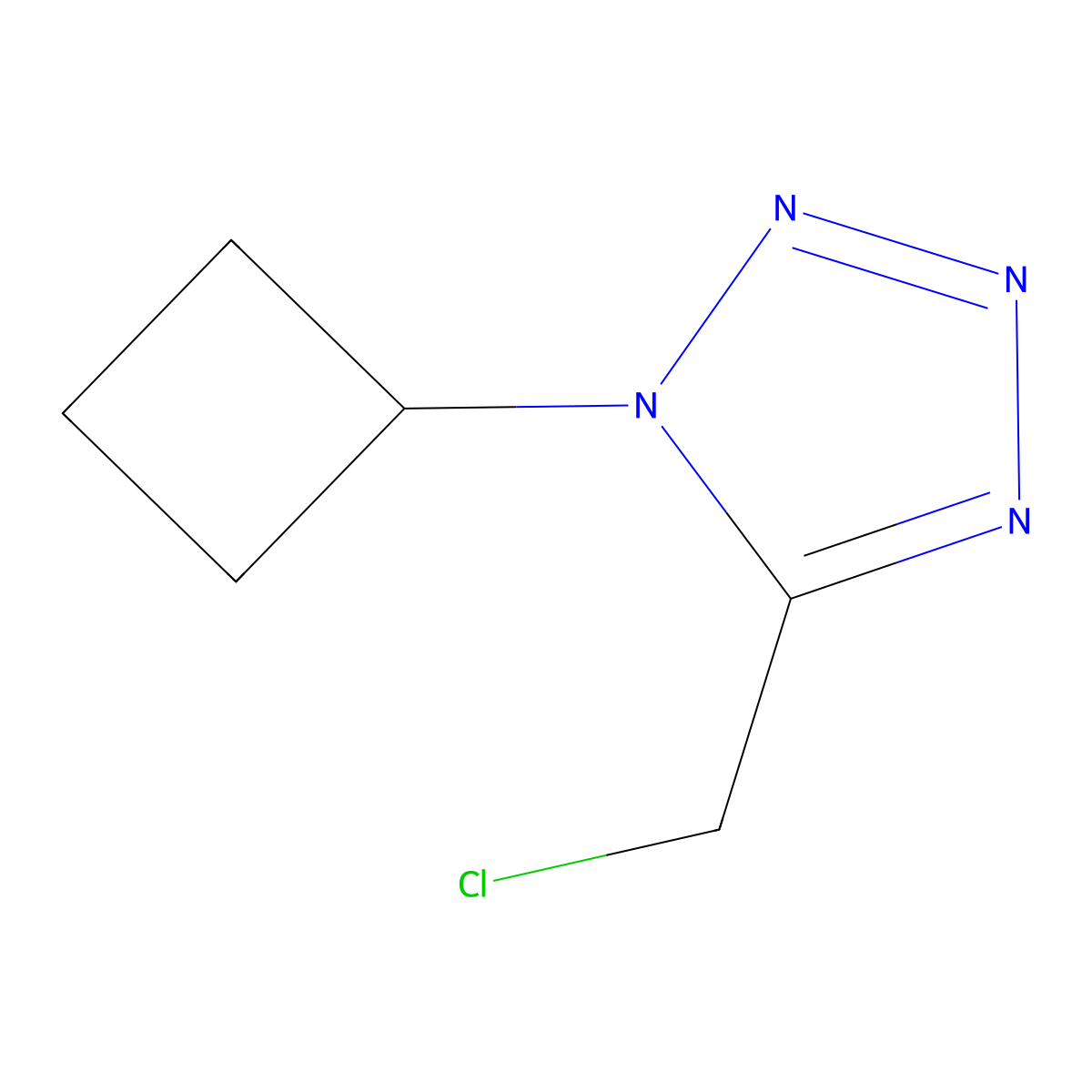 5-(chloromethyl)-1-cyclobutyl-1H-1,2,3,4-tetrazole molecular structure, CAS 1344114-53-9