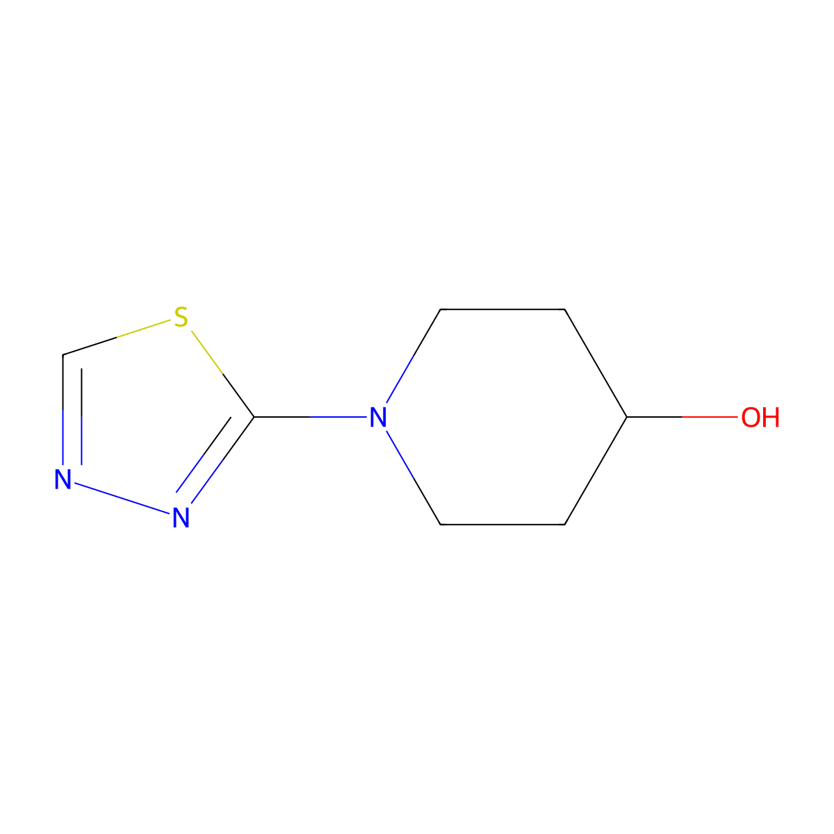 1-(1,3,4-Thiadiazol-2-yl)piperidin-4-ol molecular structure, CAS 1344117-51-6