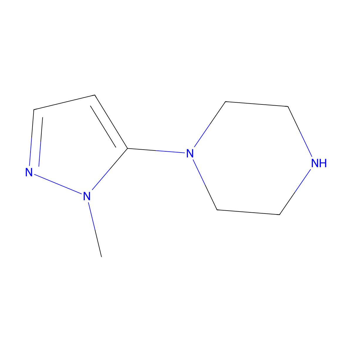 1-(2-Methylpyrazol-3-yl)piperazine molecular structure, CAS 1344119-62-5