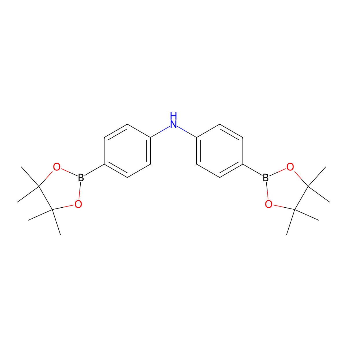 Bis(4-(4,4,5,5-tetramethyl-1,3,2-dioxaborolan-2-yl)phenyl)amine molecular structure, CAS 1344121-06-7