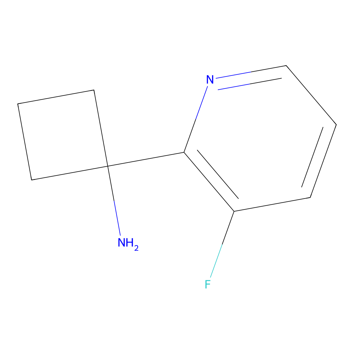 1-(3-Fluoropyridin-2-yl)cyclobutan-1-amine molecular structure, CAS 1344145-00-1