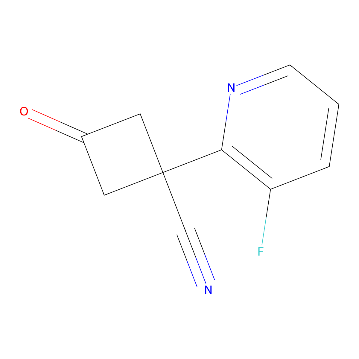 1-(3-Fluoropyridin-2-yl)-3-oxocyclobutane-1-carbonitrile molecular structure, CAS 1344145-36-3