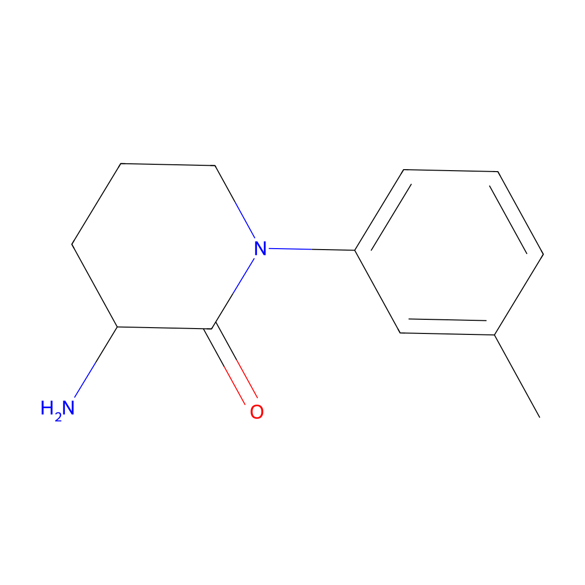 3-Amino-1-(3-methylphenyl)piperidin-2-one molecular structure, CAS 1344146-90-2