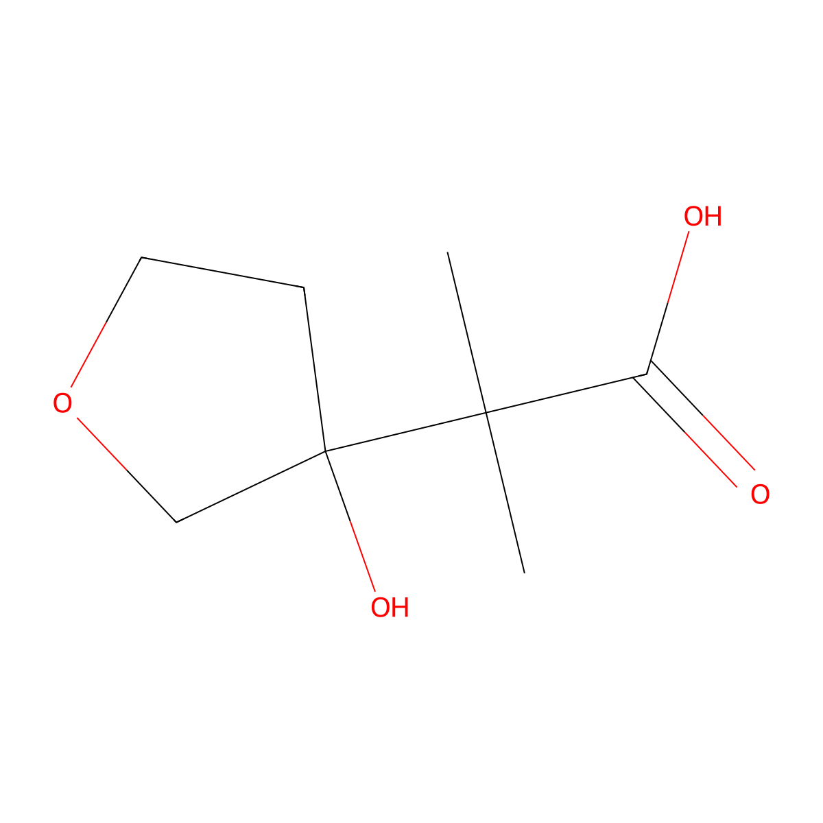 2-(3-Hydroxyoxolan-3-yl)-2-methylpropanoic acid molecular structure, CAS 1344156-26-8