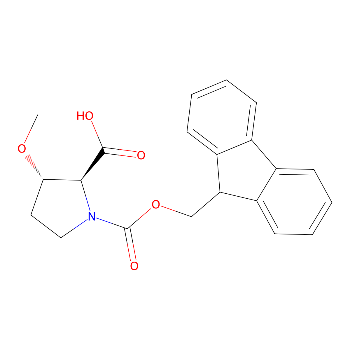 Fmoc-(3S)-3-methoxy-L-proline molecular structure, CAS 1344157-79-4