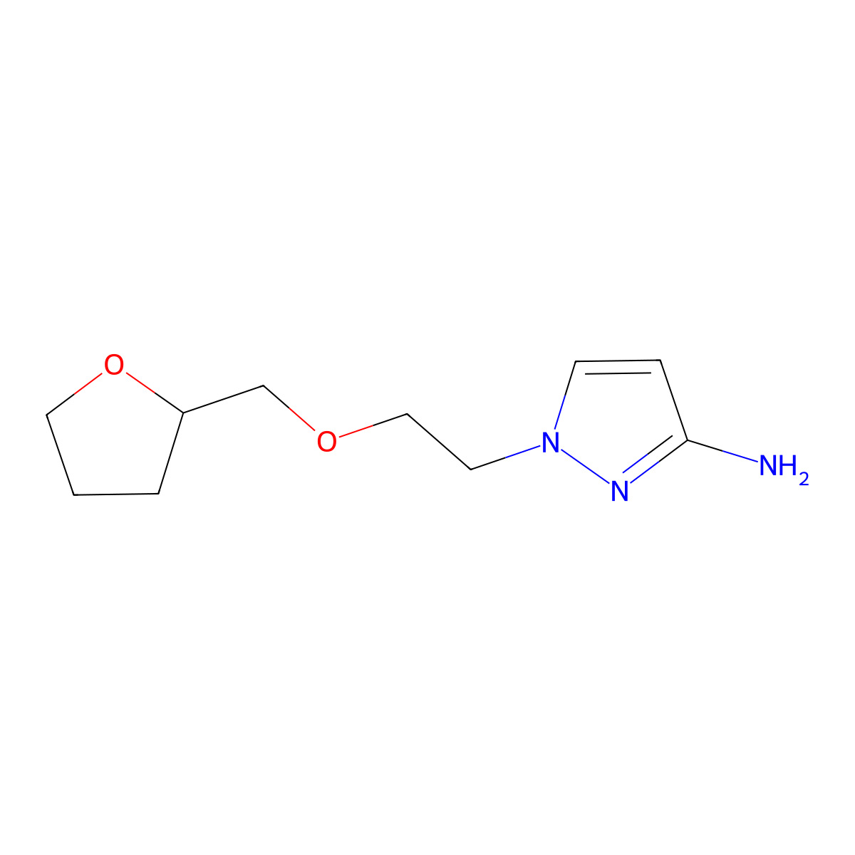 1-(2-((Tetrahydrofuran-2-yl)methoxy)ethyl)-1h-pyrazol-3-amine molecular structure, CAS 1344188-66-4