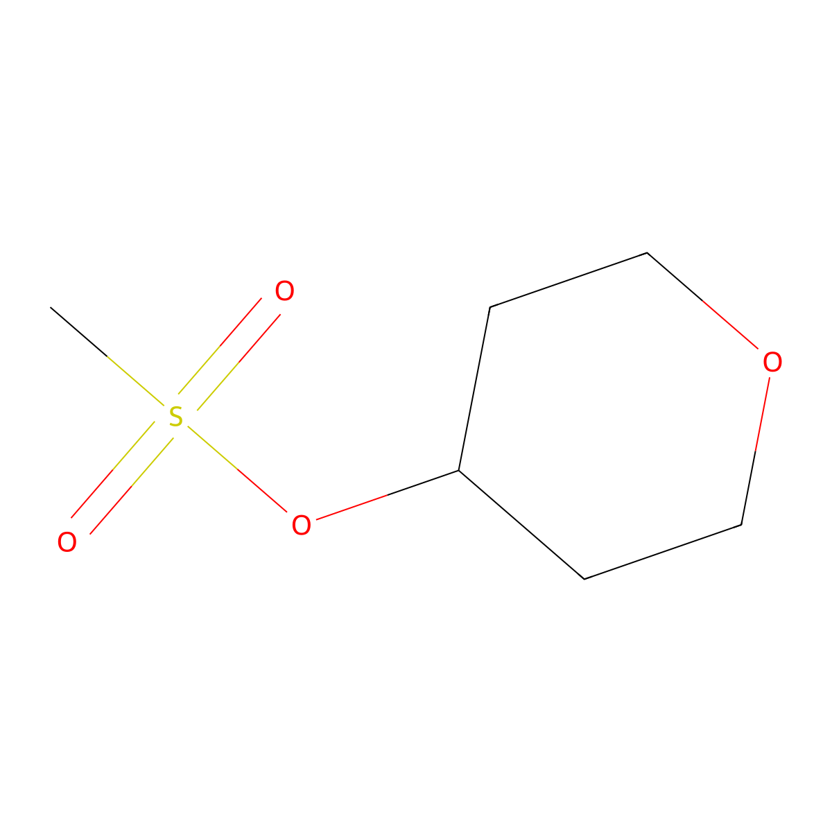 Oxan-4-yl methanesulfonate molecular structure, CAS 134419-59-3