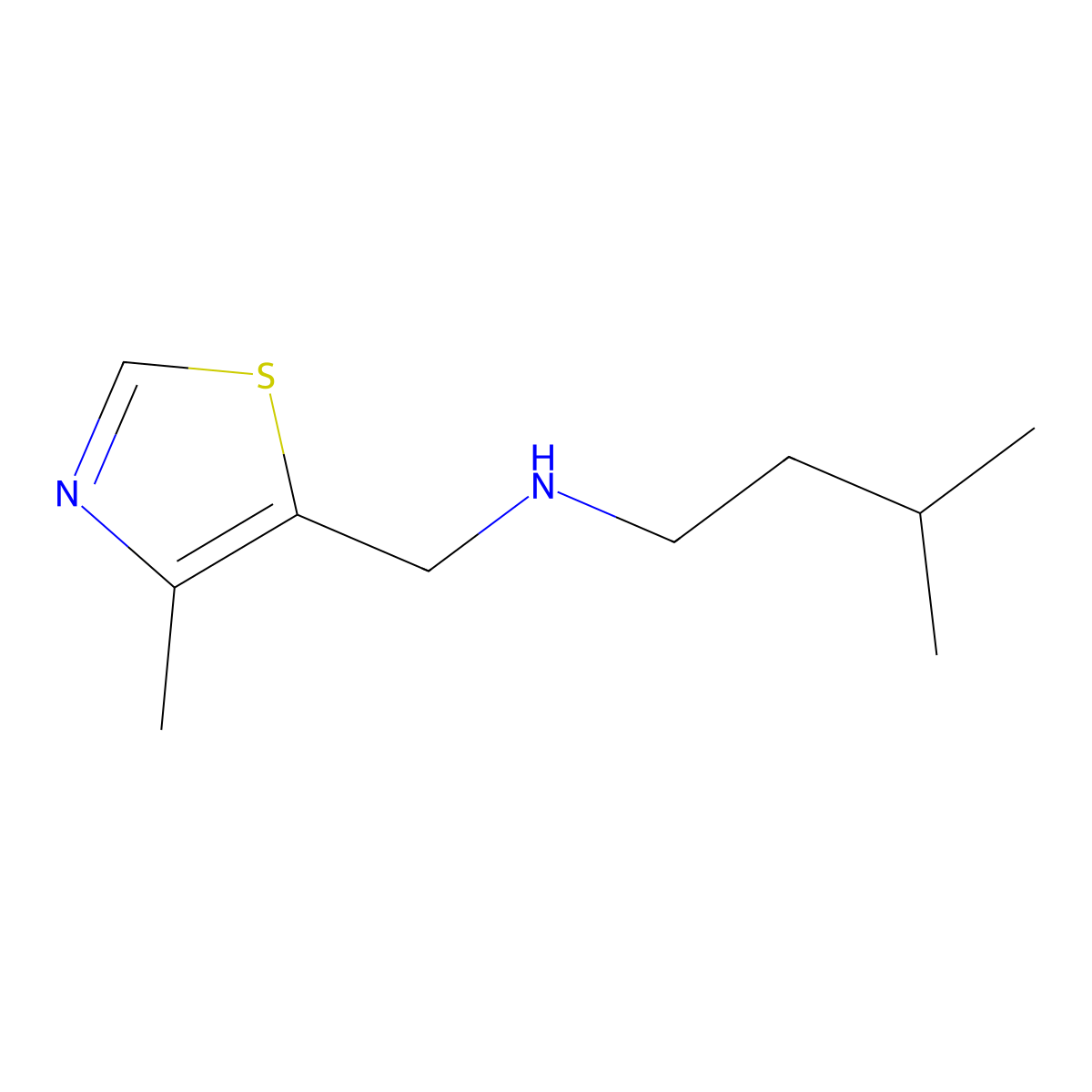 [(4-Methyl-1,3-thiazol-5-yl)methyl](3-methylbutyl)amine molecular structure, CAS 1344190-87-9