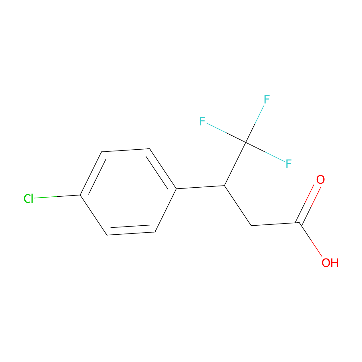 3-(4-Chlorophenyl)-4,4,4-trifluorobutanoic acid molecular structure, CAS 1344194-83-7