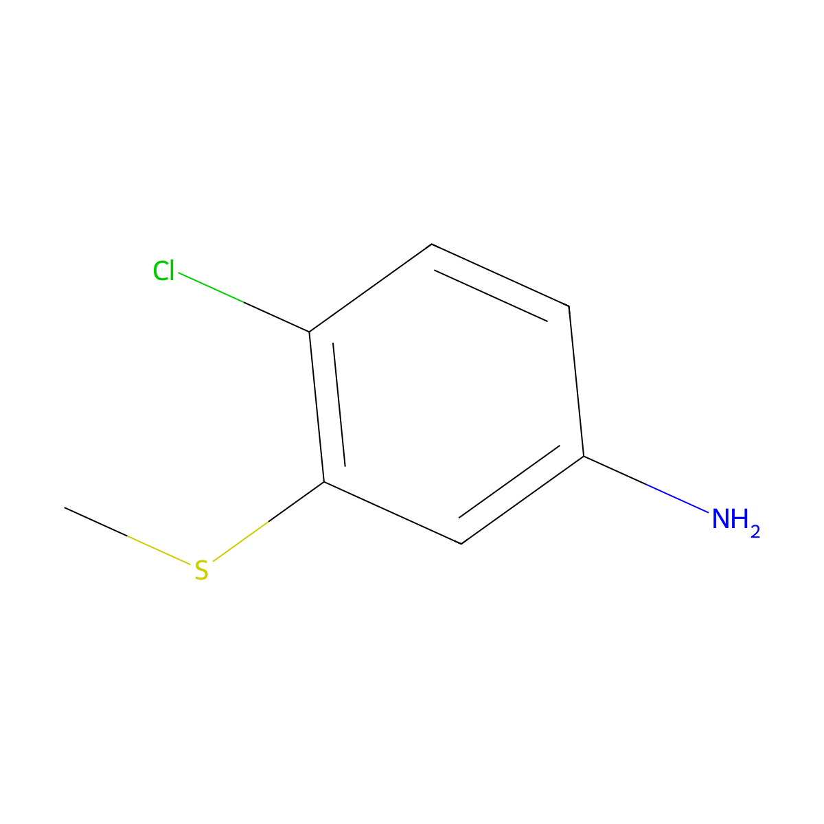 4-Chloro-3-(methylsulfanyl)aniline molecular structure, CAS 13442-44-9