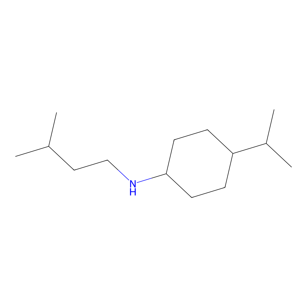 N-(3-Methylbutyl)-4-(propan-2-yl)cyclohexan-1-amine molecular structure, CAS 1344205-95-3