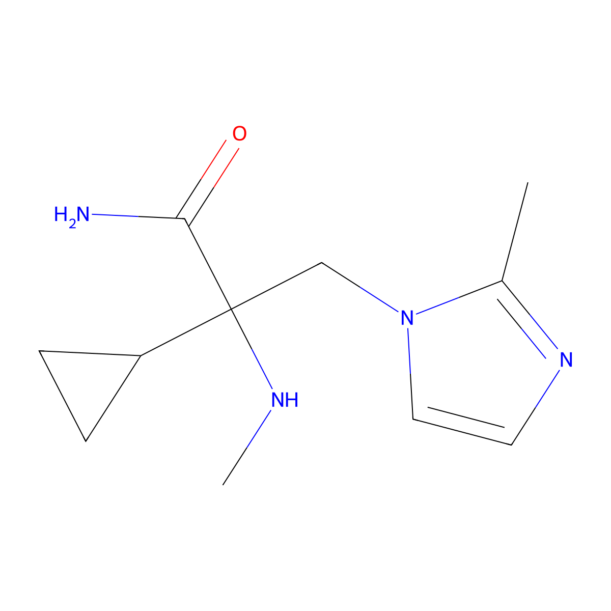 2-Cyclopropyl-3-(2-methyl-1h-imidazol-1-yl)-2-(methylamino)propanamide molecular structure, CAS 1344206-07-0
