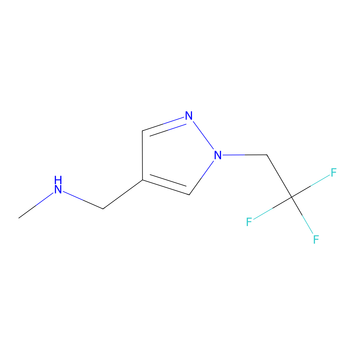 methyl({[1-(2,2,2-trifluoroethyl)-1H-pyrazol-4-yl]methyl})amine molecular structure, CAS 1344207-49-3