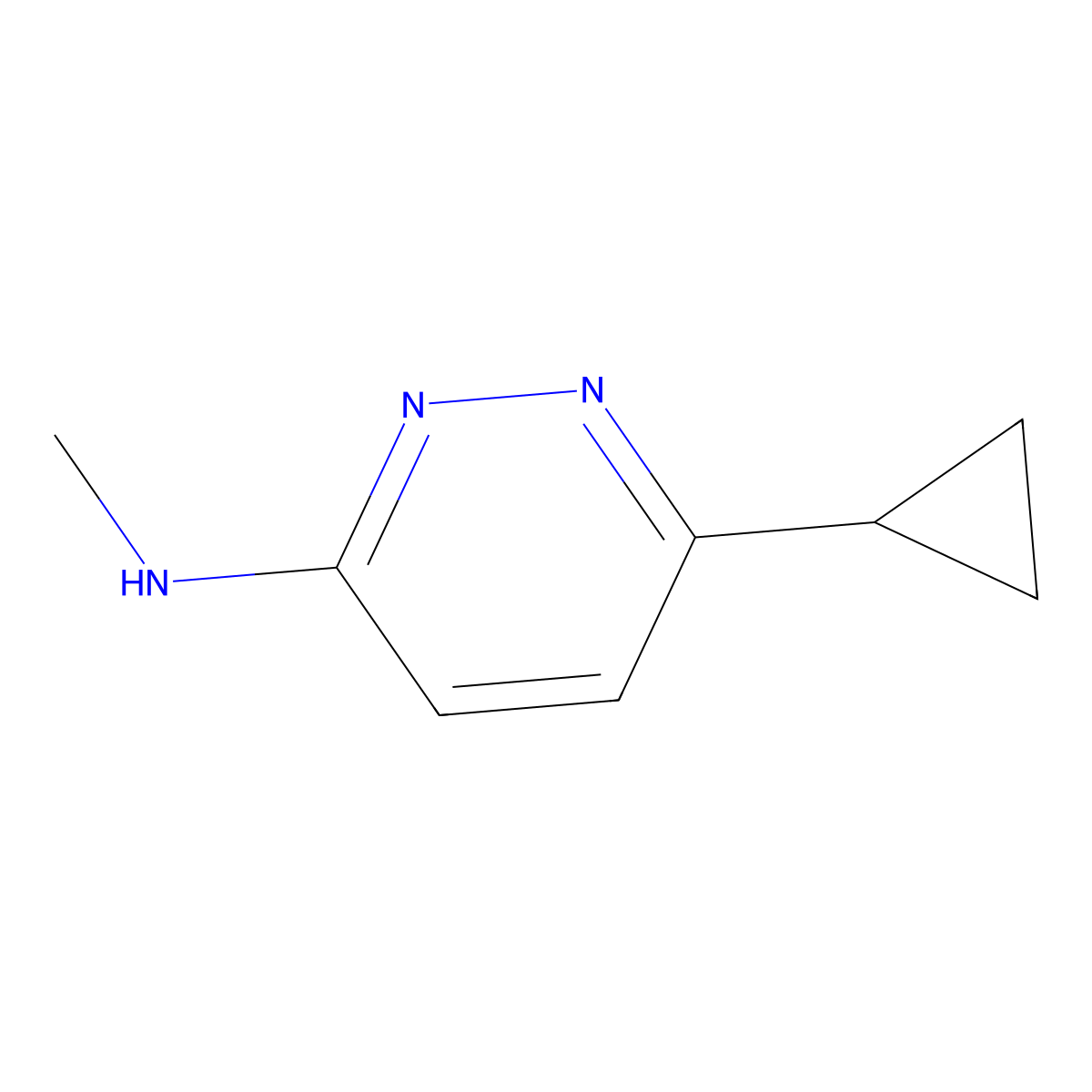 6-cyclopropyl-N-methylpyridazin-3-amine molecular structure, CAS 1344209-24-0