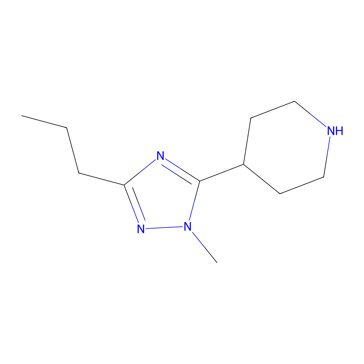 4-(1-Methyl-3-propyl-1h-1,2,4-triazol-5-yl)piperidine molecular structure, CAS 1344209-38-6