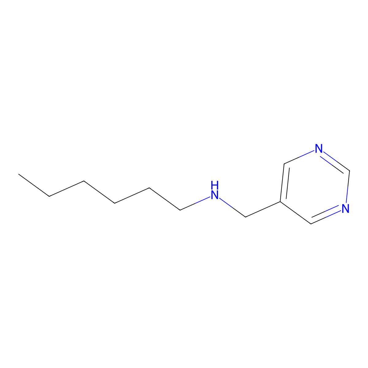 Hexyl[(pyrimidin-5-yl)methyl]amine molecular structure, CAS 1344211-64-8